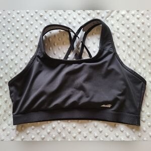 Avia Black Sports Bra with Crossback Design